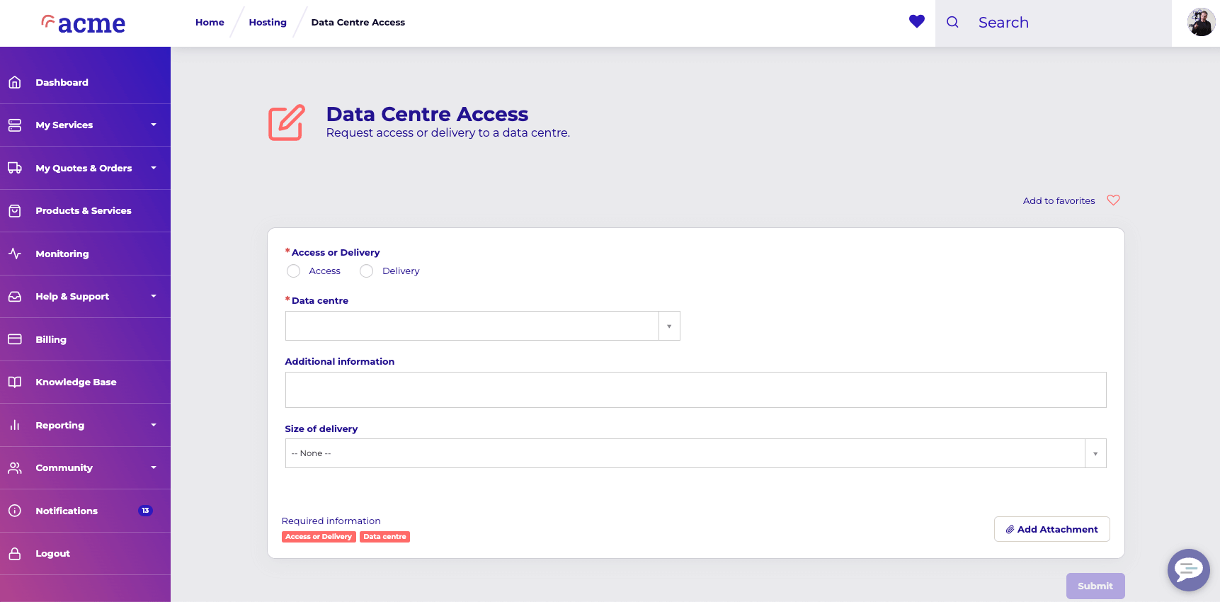 data centre access